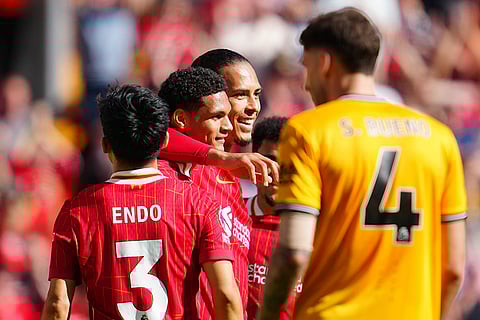 Jarell Quansah celebrates second goal